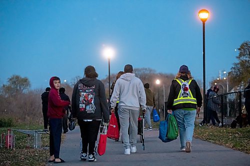 BROOK JONES/FREE PRESS
Sabu's Cubs are pictured walking through Micha&#xeb;lle Jean Park during their weekly community walk in North Point Douglas in Winnipeg, Man., Wednesday, Oct. 23, 2024.