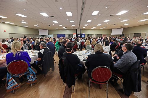 A large crowd of business people filled the MNP Hall at the Keystone Centre on Thursday to hear Progressive Westman president and CEO Spencer Day talk about the hardships and successes he and his company have faced over the years. In October 2023, an electrical fire destroyed Progressive Westman's main facility at 372 Park Avenue East. Day went on at length describing how the community banded together to help his company get back on track and find a way to keep moving following the blaze. (Matt Goerzen/The Brandon Sun)