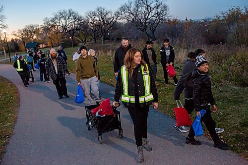 BROOK JONES/FREE PRESS
Sabu's Cubs are celebrating their first year anniversary and are pictured on the their weekly community walk in North Point Douglas in Winnipeg, Man., Wednesday, Oct. 23, 2024.