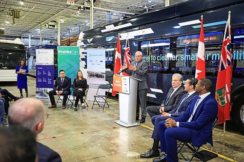 Ruth Bonneville / Free Press

Biz - New Flyer announcement 

Paul Soubry, CEO of New Flyer Industries, speaks at event Friday. 

New Flyer Industries hosts media event announcing that they are expanding their  production to make electric buses in Canada, from start to finish, with the help of $38 million in new funding from the federal and provincial governments Friday. 

Paul Soubry, president and CEO, NFI Group Inc. spoke at the event  and thanked all levels of government for their support.  

Premier Wab Kinew, 
Federal Northern Affairs Minister Dan Vandal, and Minister Jamie Moses were some of the officials in attendance.. 

See Martin Cash story.

Oct 25th, , 2024
