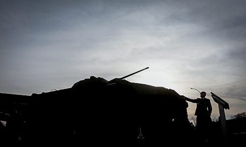 JOHN WOODS / FREE PRESS
A light armoured vehicle (LAV) was unveiled as a monument to those who lost their lives in Afghanistan at a ceremony at the armoury on McGregor Sunday October 27, 2024. 

Reporter: ?