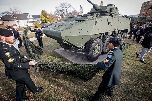 JOHN WOODS / FREE PRESS
A light armoured vehicle (LAV) was unveiled as a monument to those who lost their lives in Afghanistan at a ceremony at the armoury on McGregor Sunday October 27, 2024. 

Reporter: ?