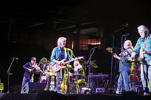 Canadian George Fox performs one of his favourite songs with his band at Westoba Place on Sunday n Brandon on Oct. 27. Alberta's Fox, who was inducted into the Canadian Country Music Hall of Fame in 2022, was the opening act as the Sawyer Brown band's brought their Canadian tour to Brandon celebrating their 40 years in entertainment. (Abiola Odutola/The Brandon Sun)