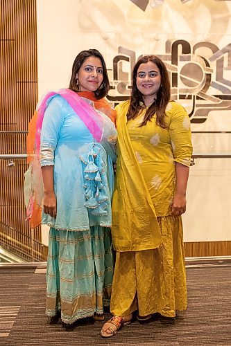 BROOK JONES/FREE PRESS
The Hindu Society of Manitoba hosts its annual Diwali Mela (Festival of Lights) at the RBC Convention Centre in Winnipeg, Man. Saturday, Oct. 19, 2024. Pictured: Priyanka Tuteja (left) and Prachi Tuteja are both wearing a ghagra choli.