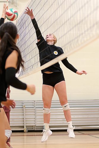 Ava Plamondon brings a physical presence at the net as Assiniboine College's lone returning setter this season. (Thomas Friesen/The Brandon Sun)