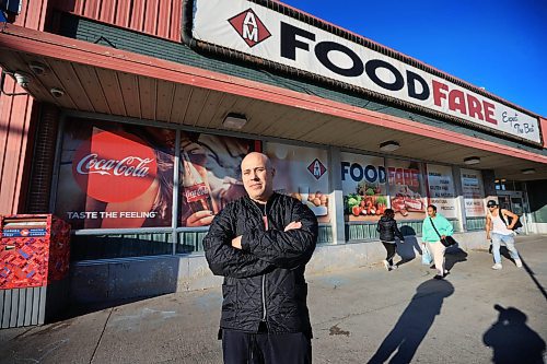 Ruth Bonneville / Free Press

Local. Food Fare

Photo of Tarik Zeid co-owner of  Food Fare  on Portage Ave. at Arlington Street, outside the store.  On the sidewalk behind him there is still markings of graffiti on the ground that they tried to wash away.  

Note: sent fpphoto video sent to me  by Zeid of graffiti.  

See story by Chris

Oct 28th, , 2024
