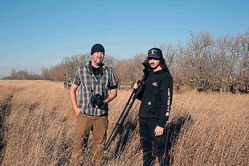 Albert Roy and Christian Yackel have made a hobby of photographing abandoned buildings in Manitoba. The two are seen outside a building near McConnell. (Connor McDowell/Brandon Sun)