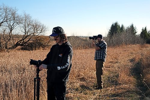 Christian Yackel and Albert Roy have made a hobby of photographing abandoned buildings in Manitoba. The two are seen outside a building near McConnell. (Connor McDowell/Brandon Sun)