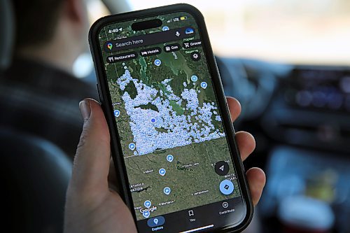 Christian Yackel has built a map pinning locations of old buildings he can potentially investigate and photograph for his hobby project &quot;Forgotten Manitoba.&quot; The map includes roughly 4,000 pins across the province of buildings from low to high suspicion that they have been abandoned. (Connor McDowell/Brandon Sun)