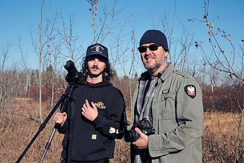 Christian Yackel and Albert Roy have made a hobby of photographing abandoned buildings in Manitoba. The two are seen outside a building in the rural municipality of Oakview. (Connor McDowell/Brandon Sun)