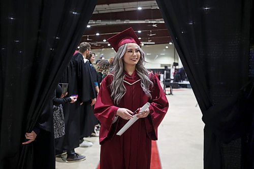 30102024
Assiniboine College Practical Nursing student Irene Chua smiles after receiving her diploma during the college&#x2019;s fall graduation ceremony at the Keystone Centre on Wednesday. (Tim Smith/The Brandon Sun)