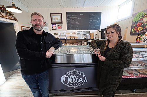 Ollie's European Market owners Steffen Spiess (left) and Kendra Rudneski. Spiess says Brandon’s tight-knit community is a perfect place for the business. "The people here love to support local, and we’re excited to offer something different that also resonates with older generations who grew up with this style of food.” (Abiola Odutola/The Brandon Sun)