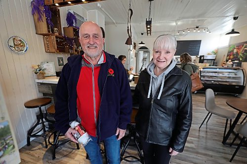 Lions Manor residents Jim Mjegovam (left) and wife, Bernadette, were among the first to savour Ollie’s fare. (Abiola Odutola/The Brandon Sun)