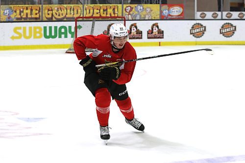 Brandon Wheat Kings forward Nick Johnson skates after Friday's practice at Westoba Place as he tries to work his way back into the lineup following a leg injury suffered on Sept. 21. The date of his return is still to be determined. (Perry Bergson/The Brandon Sun)
Nov. 2, 2024