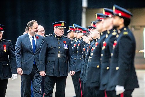 MIKAELA MACKENZIE / FREE PRESS
	
Acting police chief Gene Bowers and other dignitaries inspect the graduating class at the graduation ceremony for the Winnipeg Police Service recruit class 170 at the RBC Convention Centre in Winnipeg on Friday, Nov. 1, 2024.

Standup.
Winnipeg Free Press 2024