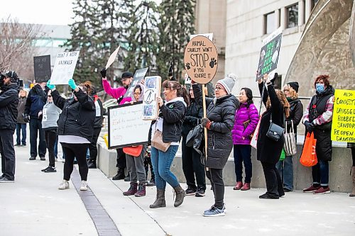 MIKAELA MACKENZIE / FREE PRESS
	
An animal abuse protest in advance of Irene Lima&#x573; court appearance takes place outside of the law courts in Winnipeg on Monday, Nov. 4, 2024.


Winnipeg Free Press 2024