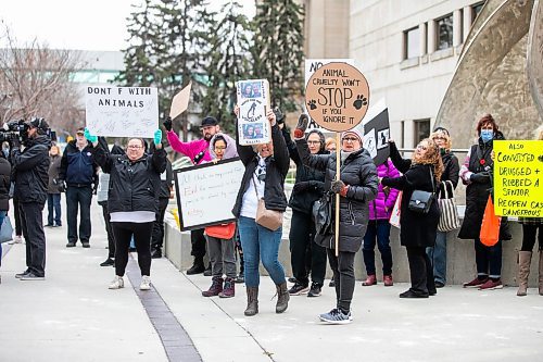 MIKAELA MACKENZIE / FREE PRESS
	
An animal abuse protest in advance of Irene Lima&#x573; court appearance takes place outside of the law courts in Winnipeg on Monday, Nov. 4, 2024.


Winnipeg Free Press 2024