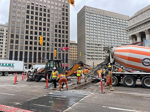 Ruth Bonneville / Free Press

Standup - Portage and Main Street work

Work crews maneuver around traffic to do major street work on Main Street just south of Portage Ave. Monday morning.  

It is not confirmed if this work is part of the beginning work to reopen the intersection of Portage and Main Street to pedestrians which is scheduled to begin in November. 

Nov 4th,  2024
