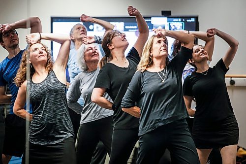 JOHN WOODS / FREE PRESS
Randi Berman, centre, and other members of Chai Folk Ensemble rehearse for their upcoming show November 9 at the Asper Jewish Centre Tuesday November 5, 2024. The show will feature performer past and present.

Reporter: ben