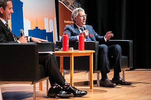 MIKAELA MACKENZIE / FREE PRESS
	
Gary Doer speaks at a Winnipeg Chamber of Commerce event exploring the question, &quot;How will the next president of the United States impact Winnipeggers?&quot; at the Winnipeg Art Gallery on Wednesday, Nov. 6, 2024.

For Aaron story.
Winnipeg Free Press 2024