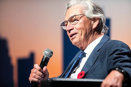 MIKAELA MACKENZIE / FREE PRESS
	
Gary Doer speaks at a Winnipeg Chamber of Commerce event exploring the question, &quot;How will the next president of the United States impact Winnipeggers?&quot; at the Winnipeg Art Gallery on Wednesday, Nov. 6, 2024.

For Aaron story.
Winnipeg Free Press 2024