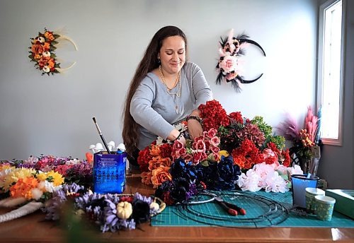 Ruth Bonneville / Free Press

ENT - Creators - Fox and Peony

Photos of wreath artist,  Sara LeClaire, at home with her floral wreathes.

Story: 49.8 Creators
Sara, of Fox and Peony creations, makes floral wreaths and other nature-based home decorations, most of them are hanging, for walls or on doors.

For reference: https://www.instagram.com/_fox_and_peony_creations_/

AV Kitching story

Oct 24th, , 2024
