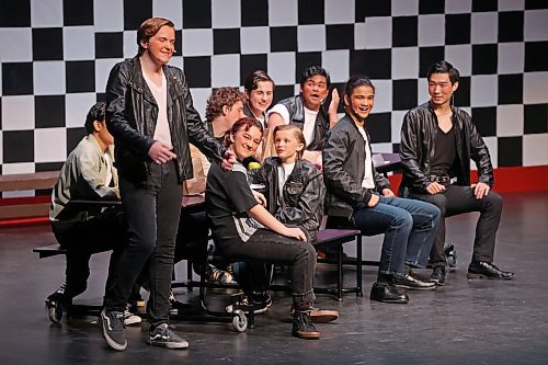 Cast members in Vincent Massey High School’s presentation of "Grease" perform for students at the Western Manitoba Centennial Auditorium on Thursday afternoon. The musical opened Thursday and runs until Saturday. See story on Page A4. (Tim Smith/The Brandon Sun)