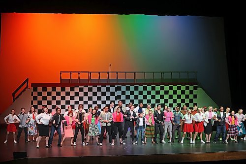 Cast members in Vincent Massey High School’s presentation of "Grease" perform for students at the Western Manitoba Centennial Auditorium on Thursday afternoon. The musical opened Thursday and runs until Saturday. (Photos by Tim Smith/The Brandon Sun)