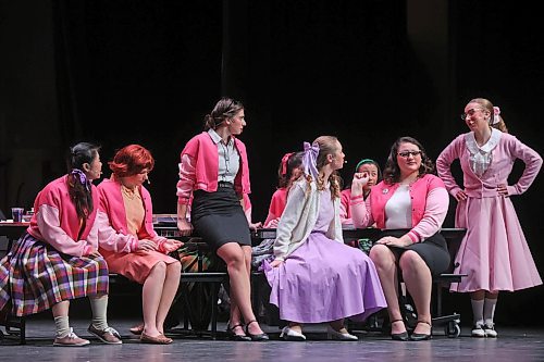 07112024
Young actors perform in Vincent Massey High School&#x2019;s presentation of Grease during a matinee performance for students at the Western Manitoba Centennial Auditorium on Thursday. The musical opened Thursday and runs until Saturday. 
(Tim Smith/The Brandon Sun)