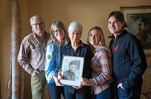 RUTH BONNEVILLE / FREE PRESS

LOCAL - WWll VET

Family Group photo with photo of  WWII veteran, Gus Wasiuta. 

Names from Left:  Steve Wasiuta (Gus' son), Alyssa Rempel (granddaughter to Gus), Darlene Clark (Gus' daughter), Kylie Wasiuta (Steves daughter/ Gus grandaughter) and Cole Wasiuta (Steves daughter/ Gus grandaughter). 


For Remembrance Day, a piece profiling a Ukrainian soldier who is related to a WWII veteran from Winnipeg.

The WWII veteran&#x573; name was Gus Wasiuta. He died a few years back, at the age of 98yrs.  These photos are of his family in Winnipeg who Melissa is interviewing.  

Group photos of the family in various groupings and his medals and such. (We will also have art from Ukraine of the soldier here, and submitted vintage photos of Gus.)

Melissa Martin story for Saturday's paper.

Names of everyone who is a direct descendant of his at this photo shoot.  Info from family contact. 

Me: Alyssa Rempel
My mom who Melissa talked to (Gus' daughter): Darlene Clark
Gus' son: Steve Wasiuta
Steves son/ Gus grandson: Cole Wasiuta
Steves daughter/ Gus grandaughter: Kylie Wasiuta


Nov 7th, 2024