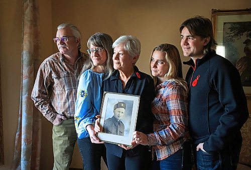 RUTH BONNEVILLE / FREE PRESS

LOCAL - WWll VET

Family Group photo with photo of  WWII veteran, Gus Wasiuta. 

Names from Left:  Steve Wasiuta (Gus' son), Alyssa Rempel (granddaughter to Gus), Darlene Clark (Gus' daughter), Kylie Wasiuta (Steves daughter/ Gus grandaughter) and Cole Wasiuta (Steves daughter/ Gus grandaughter). 


For Remembrance Day, a piece profiling a Ukrainian soldier who is related to a WWII veteran from Winnipeg.

The WWII veteran&#x573; name was Gus Wasiuta. He died a few years back, at the age of 98yrs.  These photos are of his family in Winnipeg who Melissa is interviewing.  

Group photos of the family in various groupings and his medals and such. (We will also have art from Ukraine of the soldier here, and submitted vintage photos of Gus.)

Melissa Martin story for Saturday's paper.

Names of everyone who is a direct descendant of his at this photo shoot.  Info from family contact. 

Me: Alyssa Rempel
My mom who Melissa talked to (Gus' daughter): Darlene Clark
Gus' son: Steve Wasiuta
Steves son/ Gus grandson: Cole Wasiuta
Steves daughter/ Gus grandaughter: Kylie Wasiuta


Nov 7th, 2024