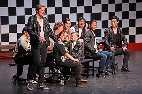 07112024
Cast members in Vincent Massey High School&#x2019;s presentation of Grease perform for students at the Western Manitoba Centennial Auditorium on Thursday afternoon. The musical opened Thursday and runs until Saturday. 
(Tim Smith/The Brandon Sun)