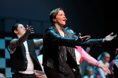 07112024
Cash Laluk sings in character as Danny Zuko during Vincent Massey High School&#x2019;s presentation of Grease at the Western Manitoba Centennial Auditorium on Thursday afternoon. The musical opened Thursday and runs until Saturday. 
(Tim Smith/The Brandon Sun)