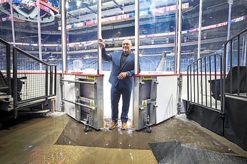 RUTH BONNEVILLE / FREE PRESS

ENT Arena switchovers

Portraits of True North's VP Facilities Ops, Ed Meichsner, standing between the main loading doors at ice level where all the actin takes place Friday. 

Feature on how the arena switches over the rink from event to event. 

See story by Jen


Nov 8th, 2024