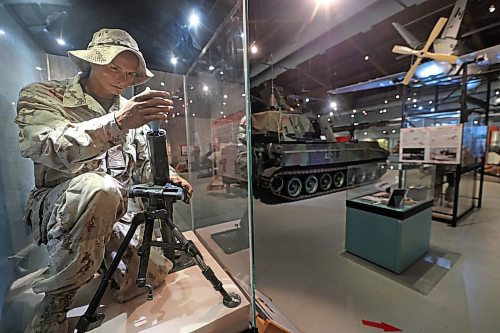 A display of how to load a 60mm M19 CDN Mortar, which was used by Canadian forces during the war in Afghanistan, is on display at the RCA Museum in CFB Shilo. According to the museum description, the mortar has served in many theatres with the Canadian Forces. In Afghanistan, its relatively light weight proved to be an asset in the extreme heat and mountainous terrain. It was removed from general service in Canada in 1912. (Matt Goerzen/The Brandon Sun)