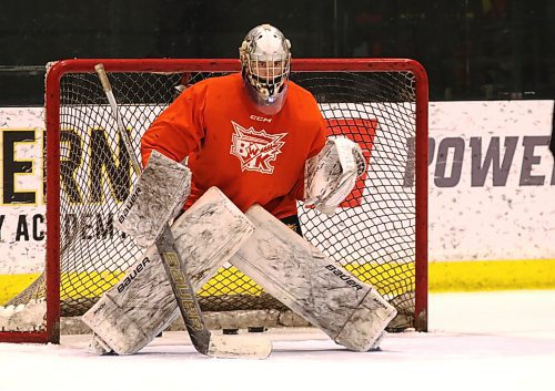 Brandon Wheat Kings under-15 AAA goalie Cooper Dryden, shown during a practice at J&amp;G Homes Arena last week, sports a .926 save percentage this season. (Perry Bergson/The Brandon Sun)
Nov. 14, 2024