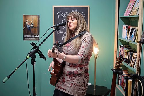 16022024
Anastasia Jane performs for Brandonites at Chez Angela in downtown Brandon on Friday evening as part of the local bakery and cafe&#x2019;s weekly Free Music Fridays event. 
(Tim Smith/The Brandon Sun)