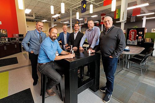 MIKE DEAL / FREE PRESS
Tower Engineering (1140 Waverley St.), a 27-year-old firm with offices in Winnipeg and Calgary.
Jack Abiusi (right) and his partners (From left): Peter Wertepny, Gary Hiebert, Mike Houvardas, Sebastien Lagasse, and Mark Melizza.
Reporter: Aaron Epp
241113 - Wednesday, November 13, 2024.