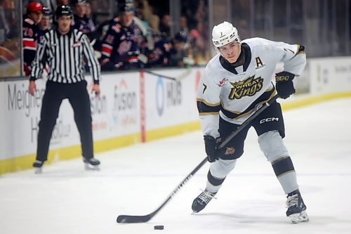 Charlie Elick #7 of the Brandon Wheat Kings looks to take a shot on net during WHL action against the Regina Pats at Westoba Place on Friday evening. 
(Tim Smith/The Brandon Sun)