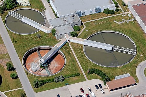 AERIAL PHOTOS OVER WINNIPEG-Sewage treatment centre, north Main Street. July 3, 2012  BORIS MINKEVICH / WINNIPEG FREE PRESS

The North End Sewage Treatment Plant, otherwise known as the North End Water Pollution Control Center (NEWPCC), is the City of Winnipeg's oldest and largest sewage treatment plant. First commissioned in 1937, it provides 70 percent of the city's wastewater treatment.