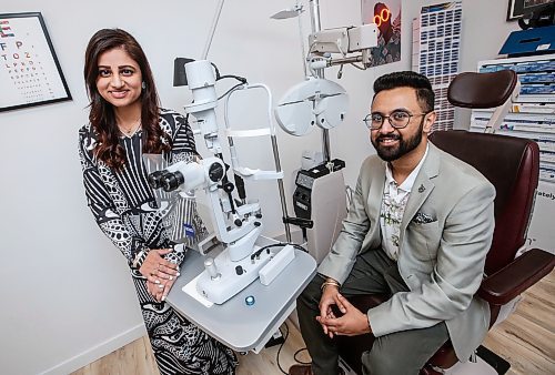 JOHN WOODS / FREE PRESS
Dr. Romie Dhaliwal, O.D., an optometrist, and her business partner contact lens optician Arshdeep Manghera, have recently purchased Academy Optical, a 30-year-old business, from Rhonda and Zvi Gordon, and are photographed Monday, November 18, 2024. Rhonda Gordon still works at the store on a casual basis.

Reporter: aaron