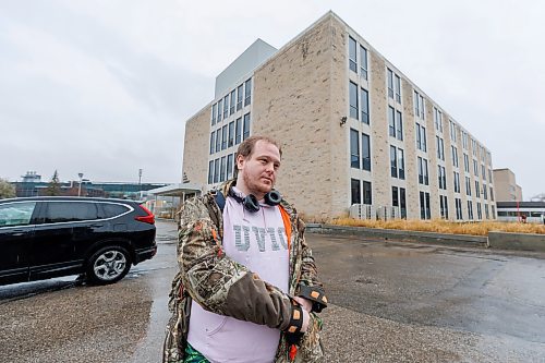 MIKE DEAL / FREE PRESS
Nicholas Palmerley, a graduate student in the Physics Department, talks about campus safety.
Winnipeg police are on scene at the University of Manitoba, with a large number of officers at the Allen Building (30 Sifton Rd.), after reports of a man armed with a knife Tuesday morning. 
Reporter: Nicole Buffie
241119 - Tuesday, November 19, 2024.