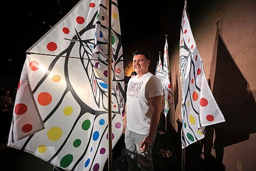 RUTH BONNEVILLE / FREE PRESS 

ENT - Two-Spirit Flag 

Artist, Patrick Hunter, with his creation of the world&#x573; first Two-Spirit Pride Flag that was unveiled at the Canadian Museum for Human Rights along with the premiere screening of Canada&#x573; first Two-Spirit documentary short Tuesday.

Nov 19th, 2024