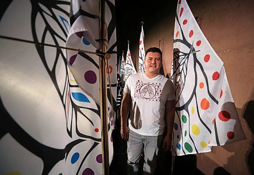 RUTH BONNEVILLE / FREE PRESS 

ENT - Two-Spirit Flag 

Artist, Patrick Hunter, with his creation of the world&#x573; first Two-Spirit Pride Flag that was unveiled at the Canadian Museum for Human Rights along with the premiere screening of Canada&#x573; first Two-Spirit documentary short Tuesday.

Nov 19th, 2024