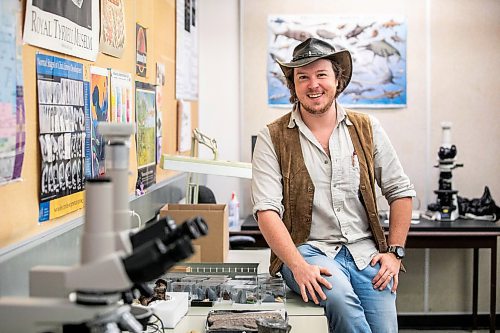 MIKAELA MACKENZIE / FREE PRESS
	
Paleontologist and animal ecologist Maximilian Scott, who is currently conducting research into the Mosasaurus (an enormous aquatic lizard that lived during the late cretaceous period), in the U of M paleontology lab on Wednesday, Nov. 20, 2024.

For AV story.
Winnipeg Free Press 2024