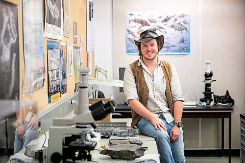 MIKAELA MACKENZIE / FREE PRESS
	
Paleontologist and animal ecologist Maximilian Scott, who is currently conducting research into the Mosasaurus (an enormous aquatic lizard that lived during the late cretaceous period), in the U of M paleontology lab on Wednesday, Nov. 20, 2024.

For AV story.
Winnipeg Free Press 2024