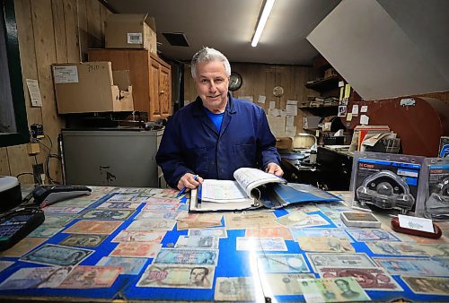 RUTH BONNEVILLE / FREE PRESS

BIZ - Mitchell Welding

Photo of owner, Ed Nichols, at the front desk which is covered with currency from around the world.

Mitchell Welding, a 128-year-old company that specializes in trailer hitch installation and repair. 


Story by Aaron
Nov. 22 'Made in Manitoba' article 

Nov  20th, 2024