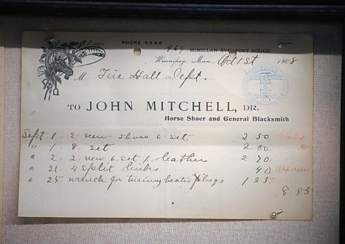 RUTH BONNEVILLE / FREE PRESS

BIZ - Mitchell Welding

Photo of an invoice from 1908 hanging on the wall that I will write about.

Ed Nichols, owner of  Mitchell Welding, a 128-year-old company that specializes in trailer hitch installation and repair that he took over from his father-in-law.  

Story by Aaron
Nov. 22 'Made in Manitoba' article 

Nov  20th, 2024