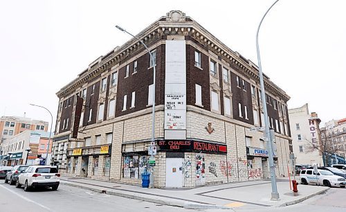 MIKE DEAL / FREE PRESS
 The St. Charles Hotel (235 Notre Dame Ave) &#x2014; long an empty eyesore in the heart of west Exchange District &#x2014; has landed on the National Trust for Canada&#x2019;s endangered buildings list. The organization said it wants to bring attention to some buildings facing demolition. &#x201c;Trashing structures and their materials is a luxury that Canada can no longer afford,&#x201d; the organization said. &#x201c;Heritage and climate advocates can agree that the loss of these places would send a strong message about the premature obsolescence and disposability of existing buildings &#x2013; regardless of heritage status, age or personal taste. Without action, people, places and planet are at increasing risk of devastating climate impacts.&#x201d;
Reporter: Malak Abas
241121 - Thursday, November 21, 2024.