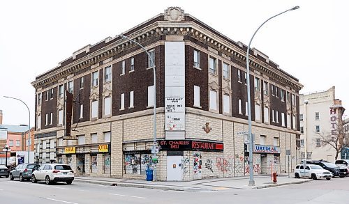 MIKE DEAL / FREE PRESS
 The St. Charles Hotel (235 Notre Dame Ave) &#x2014; long an empty eyesore in the heart of west Exchange District &#x2014; has landed on the National Trust for Canada&#x2019;s endangered buildings list. The organization said it wants to bring attention to some buildings facing demolition. &#x201c;Trashing structures and their materials is a luxury that Canada can no longer afford,&#x201d; the organization said. &#x201c;Heritage and climate advocates can agree that the loss of these places would send a strong message about the premature obsolescence and disposability of existing buildings &#x2013; regardless of heritage status, age or personal taste. Without action, people, places and planet are at increasing risk of devastating climate impacts.&#x201d;
Reporter: Malak Abas
241121 - Thursday, November 21, 2024.